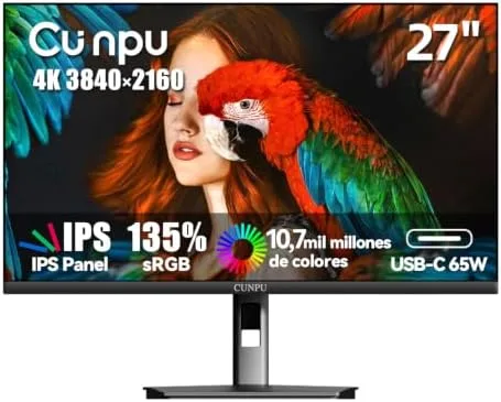 CUNPU Monitor 27" 4K 70Hz USB-C 65W
