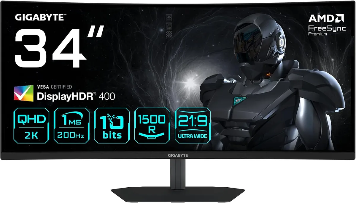 Gigabyte G34WQC2 34" Curvo WQHD 200Hz